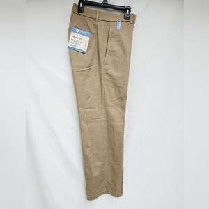 Haggar Premium No Iron Khaki Flat Front Straight Fit Tan Men's Size 32x30